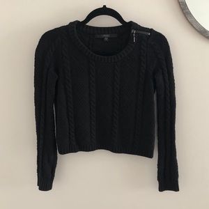 Guess Black Knit Cropped Sweater XXS